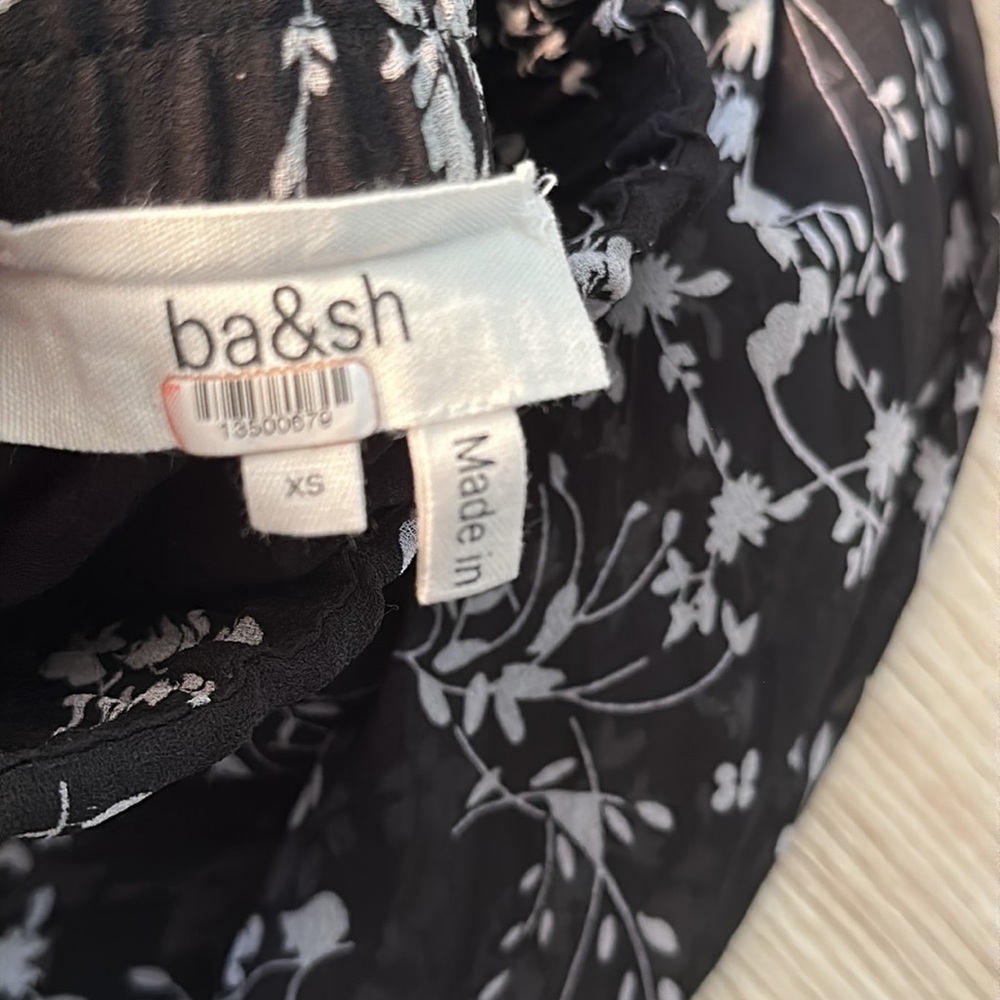 ba&sh Black White Floral Midi Long Skirt - Picture 5 of 6